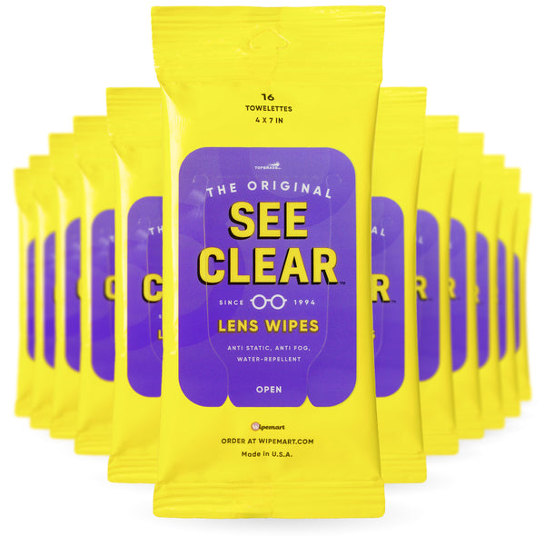 See Clear Lens Cleaning Wipes for glasses and cell phones